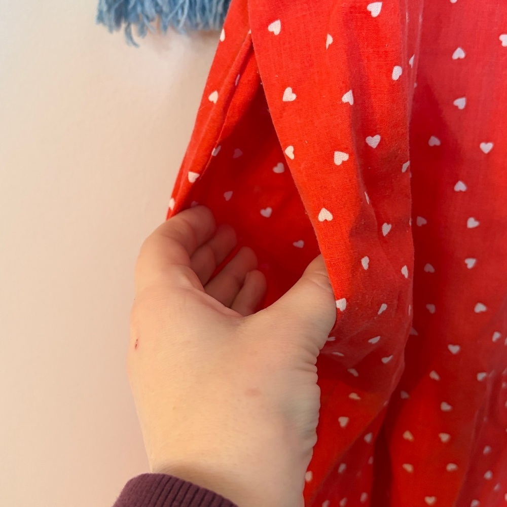 Dainty Heart Print Handmade Wrap Dress Small - Picture 4 of 9